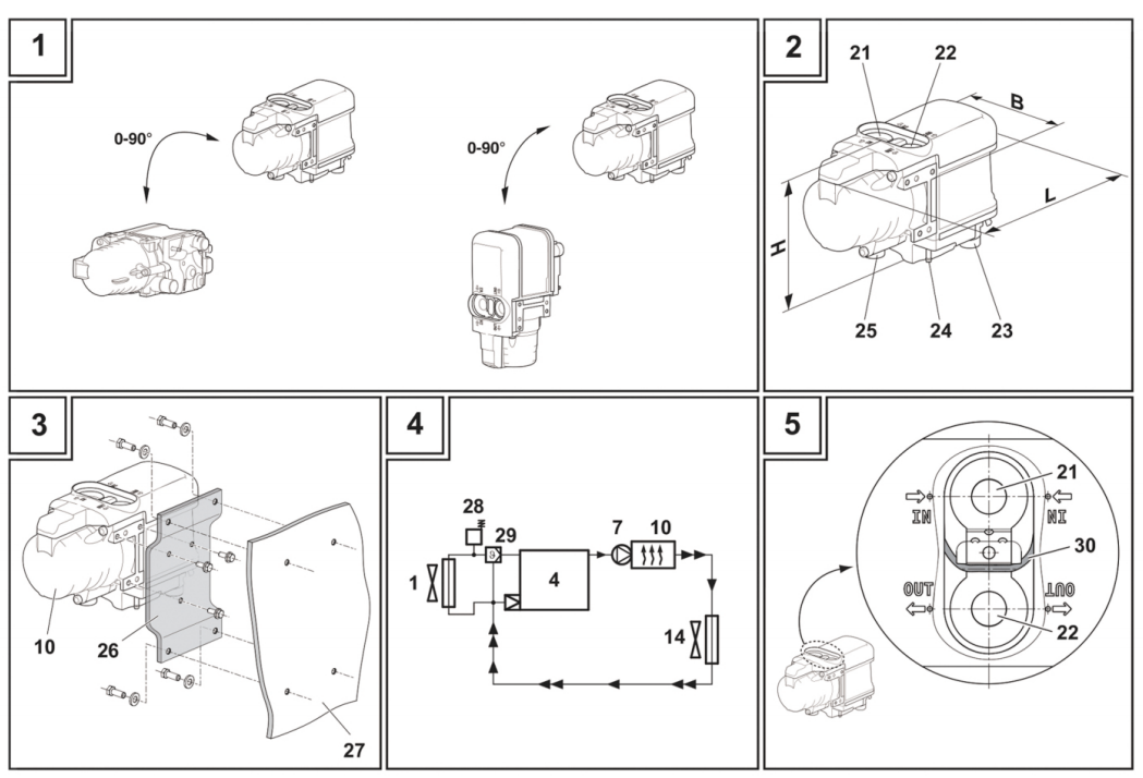 5KW 12V 24V Diesel Hydronic Water Heater
