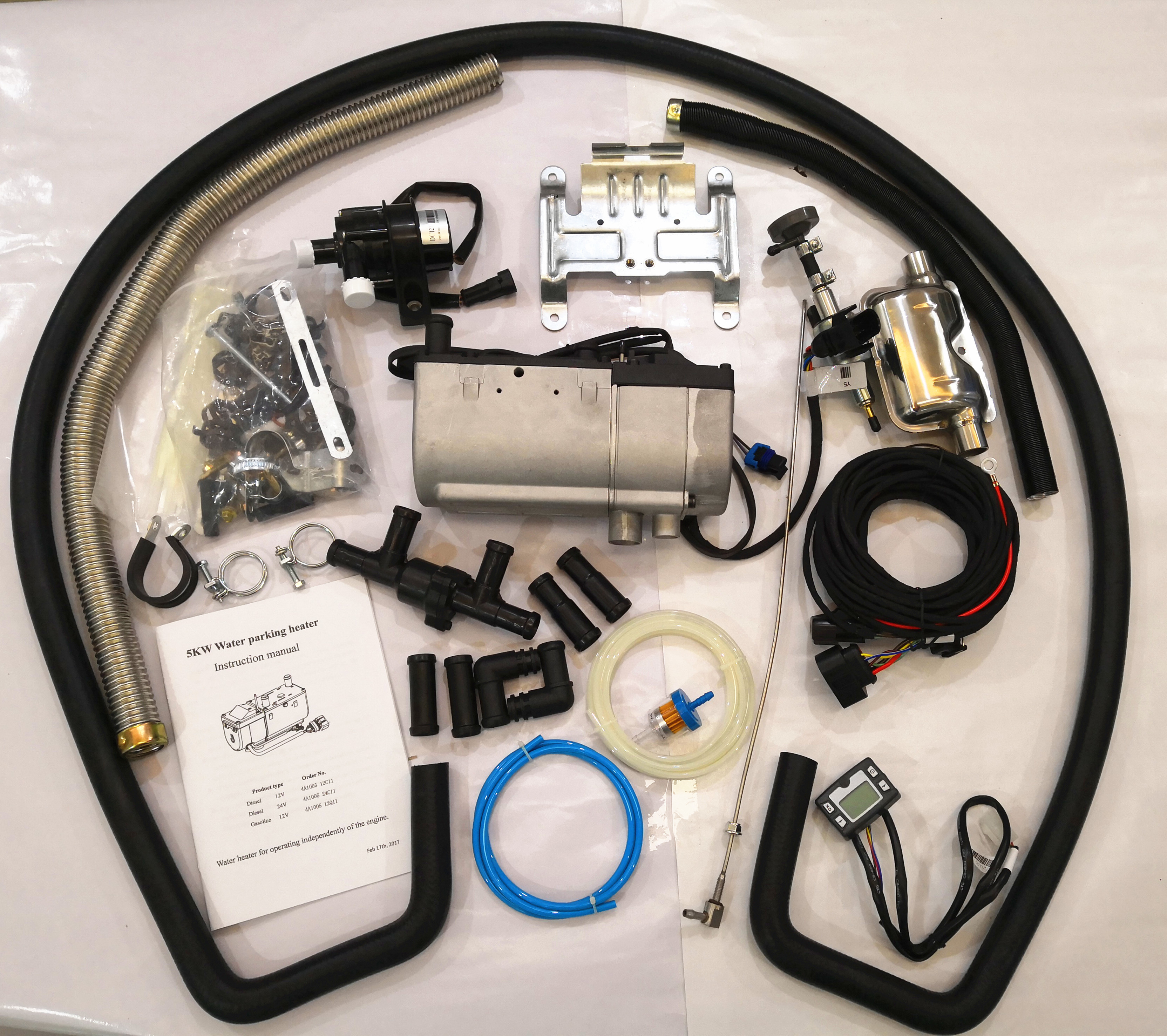 JP0071 No Warranty 5KW 12V Gasoline Coolant Liquid Heater LCD Switch Non-Plateau