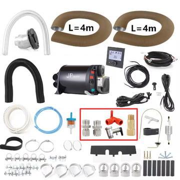 Including Valves Kit JP 4KW Diesel +2kw Electric Hot Air and Hot Water Combi Heater Kit 5000M Working Altitude Bluetooth App Controller
