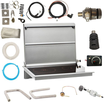 Two Burners and One Burner 2.2KW 12V Diesel Cooker and Air Heater Combi Kit Caravan Diesel Heater
