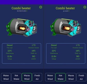 Including Valves Kit 220V-250V JP 4KW Diesel +2kw Electric Hot Air Space &amp; Hot Water Combi Heater Kit 5000M Working Altitude Bluetooth App Controller